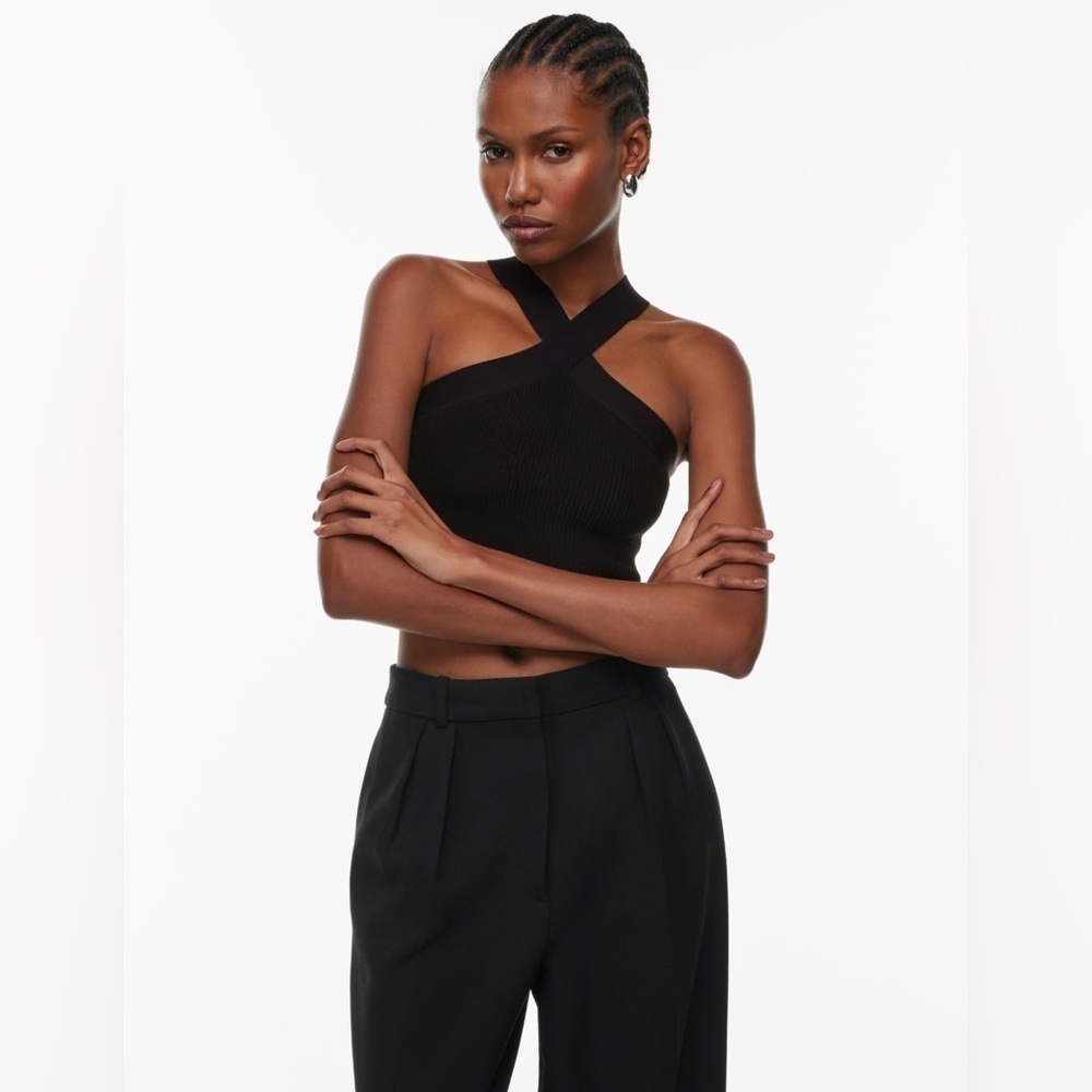 Aritzia Babaton Sculpt Knit Criss Cross Cropped Tank